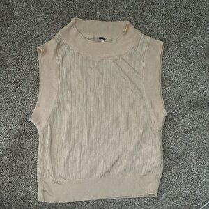 Mock neck ribbed top